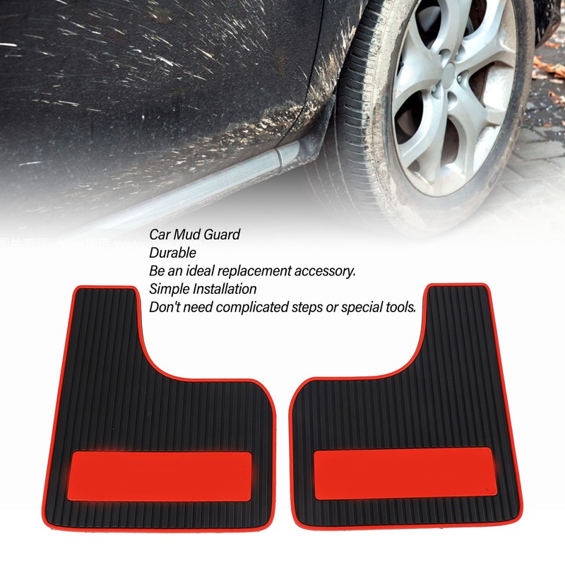 2Pcs Car Mud Guard Black Sport Style Universal Flashing Guard