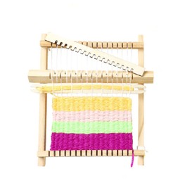 Wooden Hand Knitting Machine, Wooden Loom Frame, Children's Loom, DIY Loom, Children's Wooden Toy Weaving for Children Set, Mini Wooden Loom Kit, DIY Weaving Toy Loom (2#)