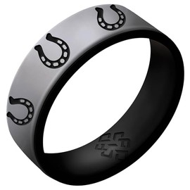 Knot Theory Horseshoe Silver Size 08 6mm Silicone Ring Men and Women Dual Layer Breathable Comfort Fit Wedding Engagement Band