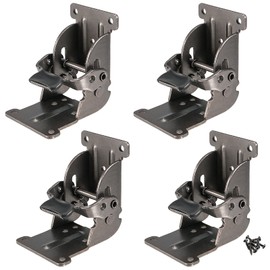 MANCHAP 4 PCS Self Locking Folding Hinge, 0-90-180 Degree Foldable Leg Hinge Support Bracket with Screws for Table Leg, Workbench, Black