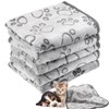 Vylro 5 Stück Welpen Decke,60cm x 40cm Katzendecke Waschbar,Hundedecken,Grau Welpendecke,Waschbar,Flanell-Material
