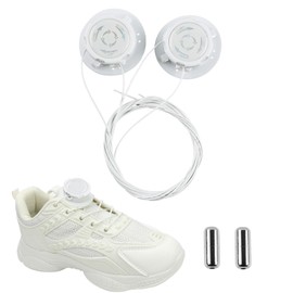 BDHYYM Shoelaces Without Tying Screw Lock for Shoes, Boa Closure for Children and Adults, Quick Release Laces Shoelaces Kit Replacement, White Adult