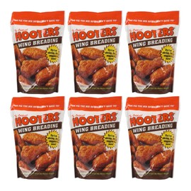 The Original Hooters Wing Breading - Crispy & Crunchy Coating - Ideal for Chicken, Fish, & Vegetables (6 Pack)