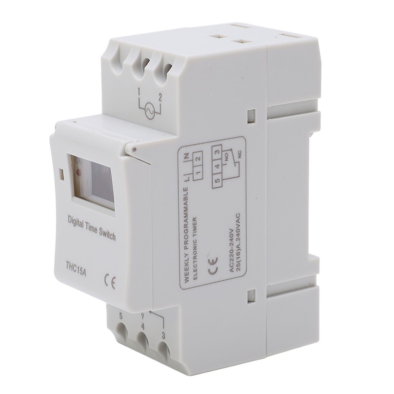 Digital Timer Switch LCD Programmable Weekly Rail Time Relay AC220‑240V