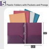 Mr. Pen- Plastic Folders with Pockets and Prong, 5 Pack,