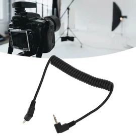 Male to Male Flash PC Sync Cable, 2.5MM to Male Flash PC Sync Cable Photography Coiled Cord for Olympus Camera EM Series DSLR Cameras
