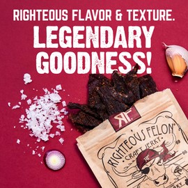 Righteous Felon Beef Jerky & Meat Sticks Variety Pack | Gluten Free Beef Jerky Snack Packs for Adults | High Protein, Keto, Low Sugar | Made with Premium Meats | Gifts for Men | 11 Pack Sampler