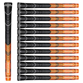 Geoleap ACE-C Golf Grips Set of 13- Cord Rubber, Hybrid Golf Club Grips, Standard/Mdisize, 10 Colors Optional. (Orange, Standard)