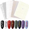 LANODO 7 Pieces Nail Stickers Alphabet 3D English (7 Colors)