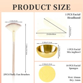 Face Mask Brush, Face Mask Applicator & Mixing Bowl Set with 10 Compressed Sponges & Headband – Professional Face Mask Skincare Kit