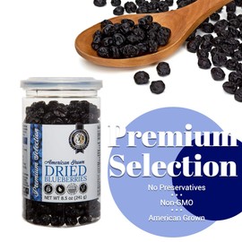 Herb Guru Whole Dried Blueberries 8.5oz | American Grown | All Natural, Non-GMO, Preservative Free