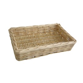 Red Hamper Straight Sided Rectangular Wicker Tray, Brown, 21 x 31 x 6 cm