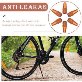 POPETPOP Tapones De Neumáticos De Bicicleta Aluminio Naranja, 6 Piezas, Tapas para Válvula Francesa, Accesorio para Bici Montaña y Carretera, Sellado Resistente Uso Ciclismo Urbano y Deportivo