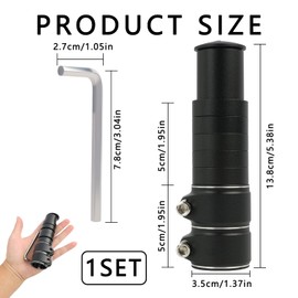 Vxiwscy Fahrrad Vorbau Höhenadapter Lenkererhöhung, Aluminiumlegierung, für MTB Mountainbike, Einstellbar, 28.6mm 1 1/8" 120mm, Inklusive Sechskantschlüssel, Robust und langlebig Schwarz