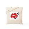 CafePress Safety Pinned Kiss Tote Bag Reusable Natural Beige Canvas Shopping Bag