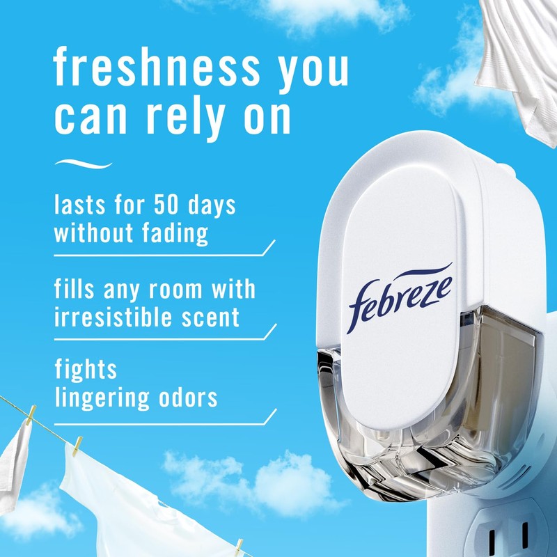 Febreze Odor-Fighting Fade Defy PLUG Air Freshener, Downy April Fresh,