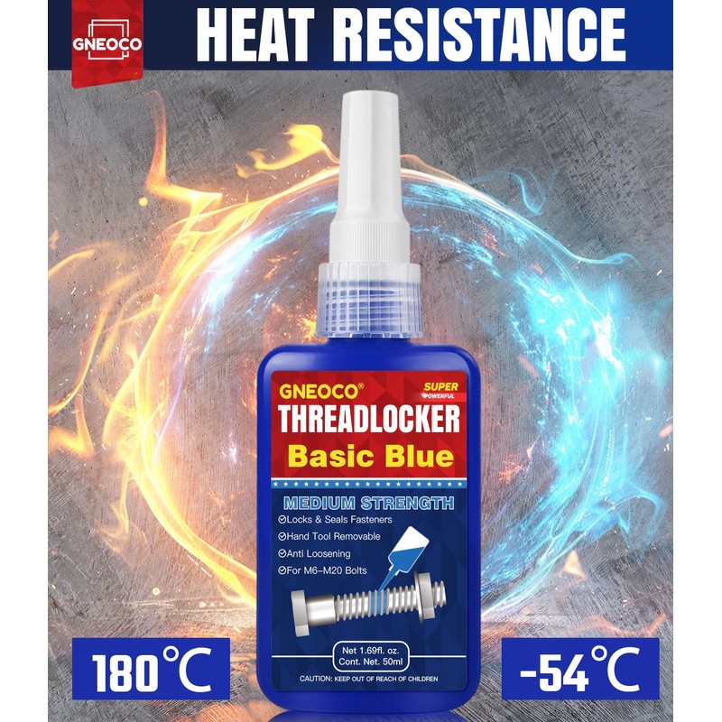 ThreadLocker Blue, Thread Lock Medium Strength Lock Tight for Nuts,