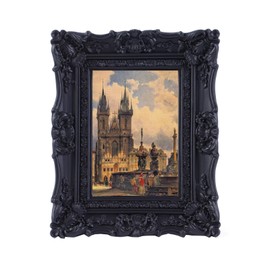 SIKOO 2.5x3.5 Vintage Picture Frame Small Antique Ornate Black Photo Frame with Glass for Table Top and Wall Display Vintage Home Decor Photo Gallery Art