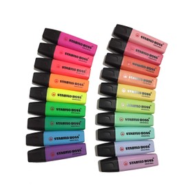 Stabilo Boss Original Marcatextos Set de 19 piezas. Colección Completa: 10 Pastel, 9 Neon. Incluye los 4 Nuevos tonos pastel.