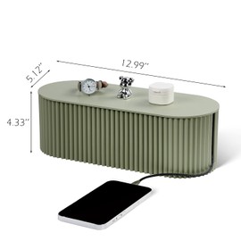 RAMFIYN Cable Management Box Large Cable Organizer Box for Power Strips, Surge Protectors, Chargers, Adapters, TV Computer Wires Cable Hider Organizer Box with Cable Ties，Wire Ties - Green