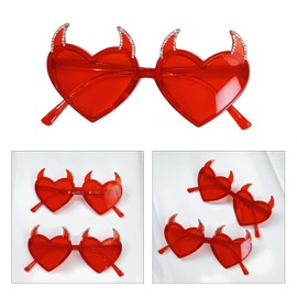 Shinning Rhinestone Sunglasses Adult Carnivals Taking Photo Glasses Seaside Party Devil Horn Heart Frame Sunglasses