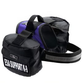 ESA Emotional Support Dog Harness with Removable Saddle Bag Backpack Carrier Traveling Carrying Bag. 2 ESA Support K-9 Removable Patches. Please Measure Dog Before Ordering. Made by Doggie Stylz