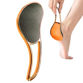 Glass Foot File, Crystal Glass Callus Remover Foot Scrubber and Heel Scraper for Men, Women, Dead Skin Removal Pedicure Tool (Gold)