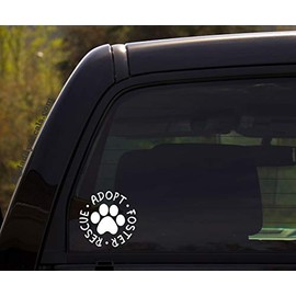 RUNNING L8 Adopt Rescue Foster Animals - paw Print,Dogs,Cats,Animals,Save an Animal Vinyl Decal Sticker for Window of car,Van,Jeep,Truck