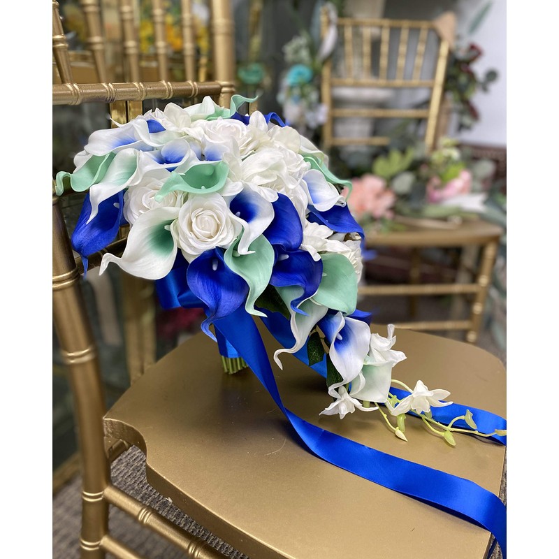 Angel Isabella Lot of 60-Real Touch Calla Lilies (Royal Blue)