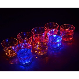 Aquaglow LED Flashing Illuminated Tumbler Glasses for Parties and Events (4)
