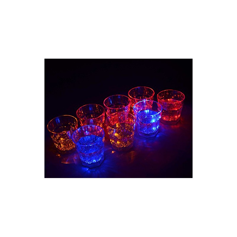 Aquaglow LED Flashing Illuminated Tumbler Glasses for Parties and Events