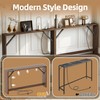 TIQLAB 5.9 Inch Narrow Console Table with Power Outlet,Sofa Table,