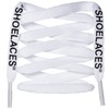 LitLaces -"SHOELACES Flat Printed Replacement Shoe Laces for Sneakers (White,
