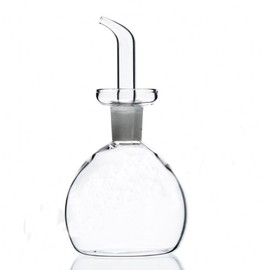 ELETON Round Pot Shape Oil and Vinegar Bottle, Glass Olive Oil Dispenser Bottles Storage, 8 oz Cruet