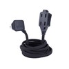 Globe Electric 22810 9ft Fabric Extension Cord, 3 Polarized Outlets,