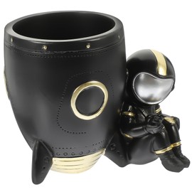 OHPHCALL Desk Pencil Pen Holder Makeup Brush Pot Astronaut Stationery Organizer