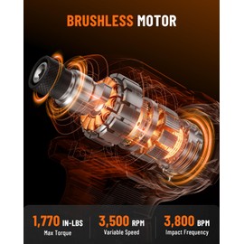 TITANCE X7 20V Brushless Impact Driver, 1/4'' Hex Compact Cordless Driver Kit with 1,770 In-lbs Torque, Battery & Charger Included – Lightweight Electric Screwdriver for Wood, Metal & Auto Repair