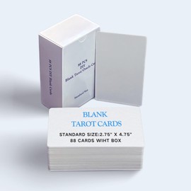 BQLXBABLT 88 PCS Blank Tarot Cards for Creating Your Own Tarot and Oracle Deck Standard Size(2.75" x 4.75") Blank White Cards to Write on and Color