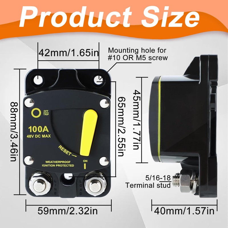 Car Circuit Breaker Car Circuit Breaker DC 12 V -