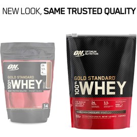 Optimum Nutrition Gold Standard 100% Whey Protein Powder, Double Rich Chocolate (1 lb.), Package may vary