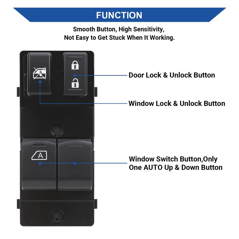 Obaee Master Power Window Switch Driver Side Compatible with Nissan