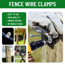 Sptchapn Fence Wire Clamps Agricultural Fencing Mounting Clips, Stainless Steel Wire Clips with Screws Vinyl Fence Clips for Christmas Tree Wire Clamps Welded Wire to Wood, Metal or Vinyl Fence(300)
