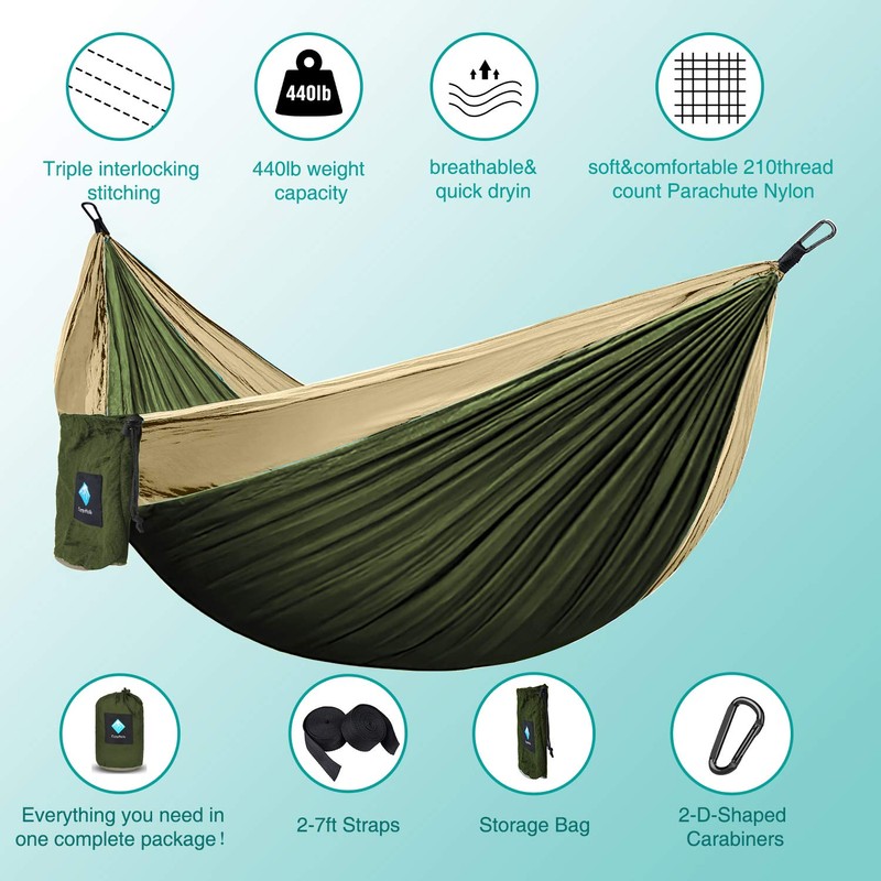 Hammock Camping Portable Single Hammocks for Outdoor Hiking Travel Backpacking