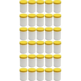 30 75ml Salve Tin Containers Cream/Ointment Kruke High Capacity with Yellow Lids – Made in Germany