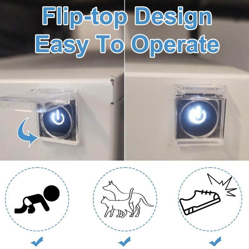 DAOKAI PC Power Button Cover, Transparent Safety Push Button Cap