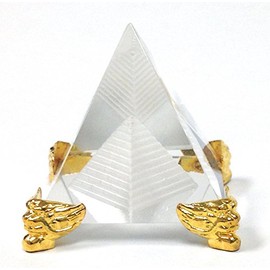 Amlong Crystal 2.3 inch Crystal Pyramid in Pyramid with Gold Stand