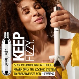 Original zzysh® Sparkling Wine Pure Argon/CO2 Cartridges | Preserve Fizzy Sensations 4 Weeks | For zzysh® Sparkling Wine Preservation System | Gas Capsules for Champagne and All Other Sparkling Wines