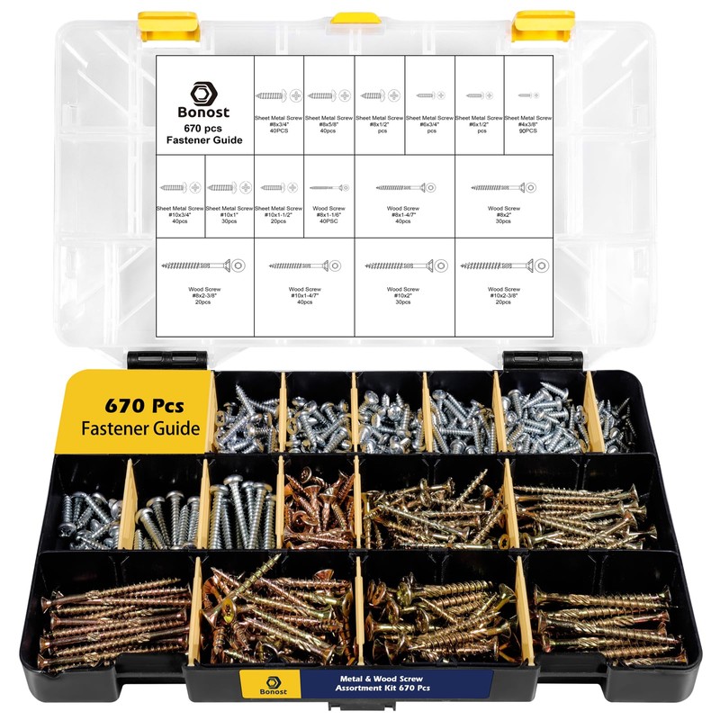 Bonost 2300 Pieces Hardware Assortment Kit - Metric & SAE