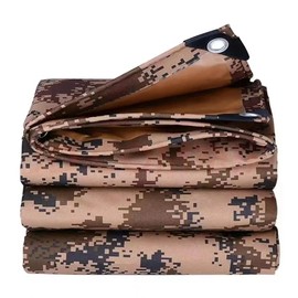 Waterproof Tarp CamouflageThickening Multi-Size Sun Shade Sail Customized Tarpaulin Sunrays Block Awning for Patio Canopy Rain Cover Canvas Sunshade Camp Outdoor Gardens Canopy (9.5ft*9.5ft)