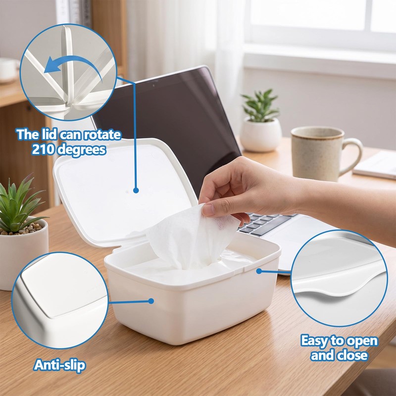 Wipes Dispenser Compatible with Flushable Wipes Refillable Wet Tissue Container